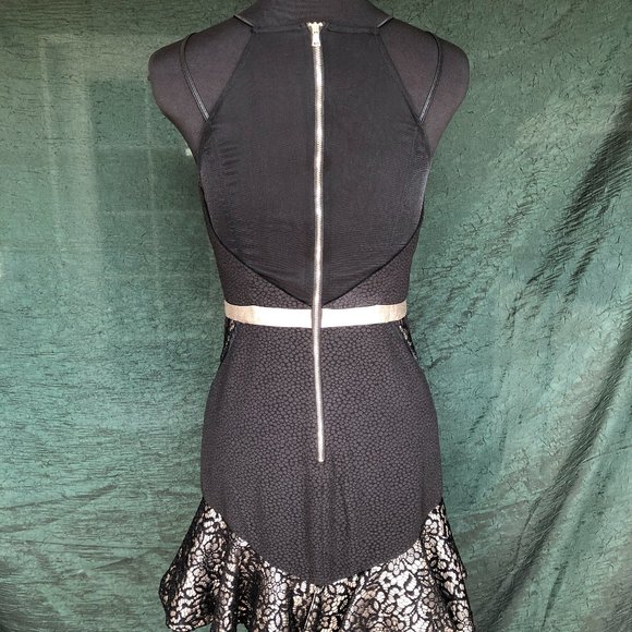 Three Floor Electrum Black Gold Cocktail Dress - Picture 6 of 11